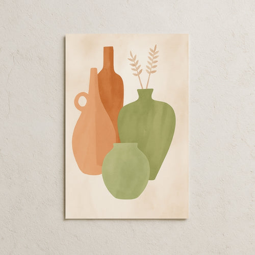 Yeşil ve Turuncu Vazolar Posteri