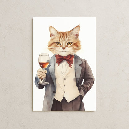 Şampanya Seven Kedi Posteri