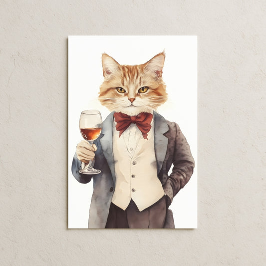 Şampanya Seven Kedi Posteri