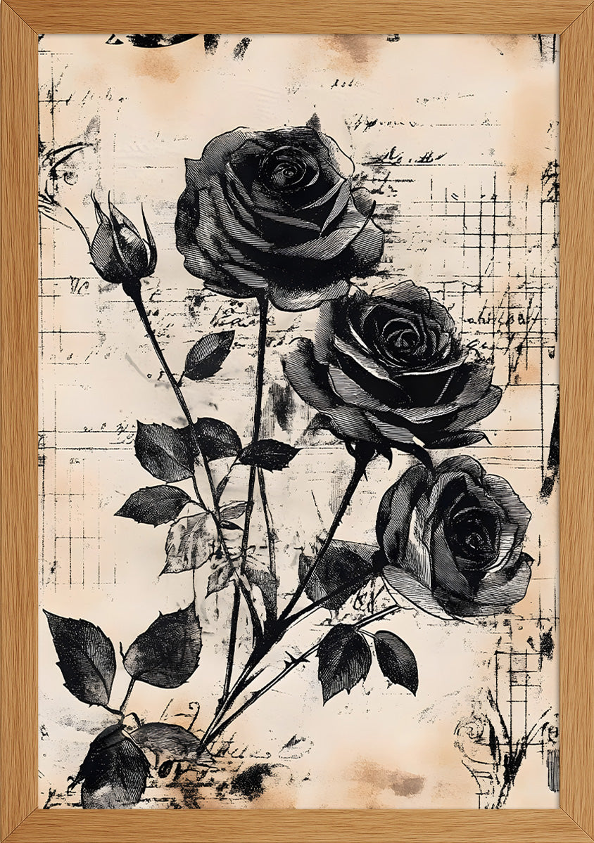 Defter Kağıdı ve Güller Posteri