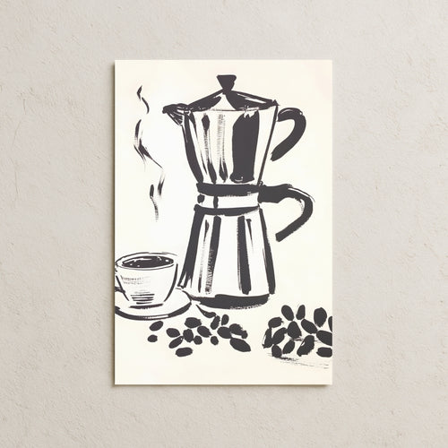 Moka Pot Çizim Temalı Posteri