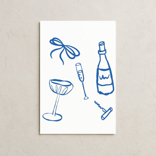 Mavi Eskiz Çizimi Posteri