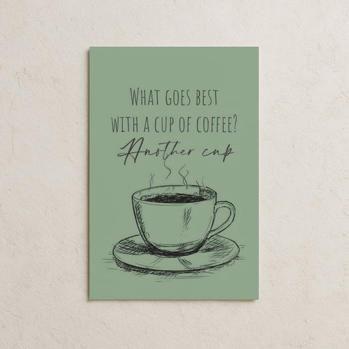 Kahve Fincanı Eskiz Çizim Temalı Poster