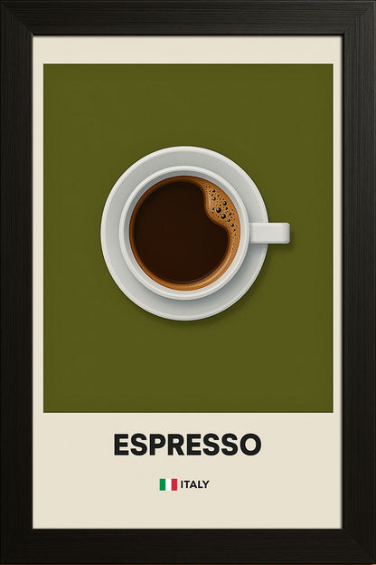 Espresso Üstten Bakış Posteri