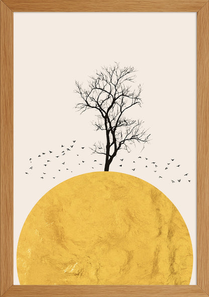 Altın Yaldızlı Güneş Posteri