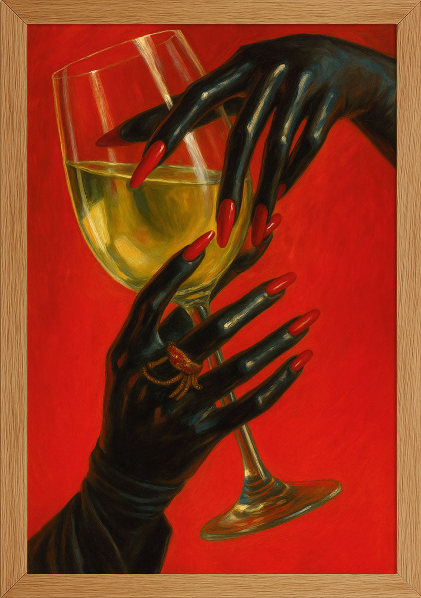 Şarap Kadehinde Zarif Ellerin Portresi