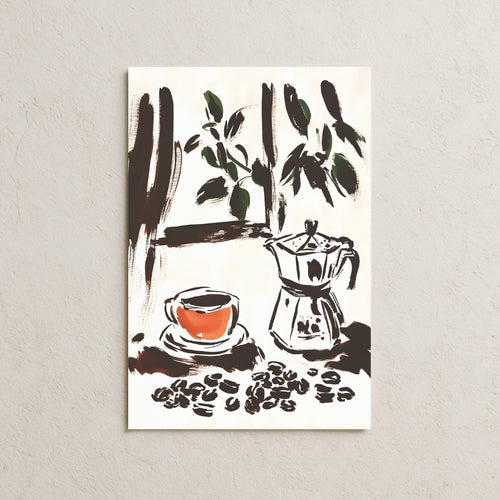 Moka Pot Çizim Posteri